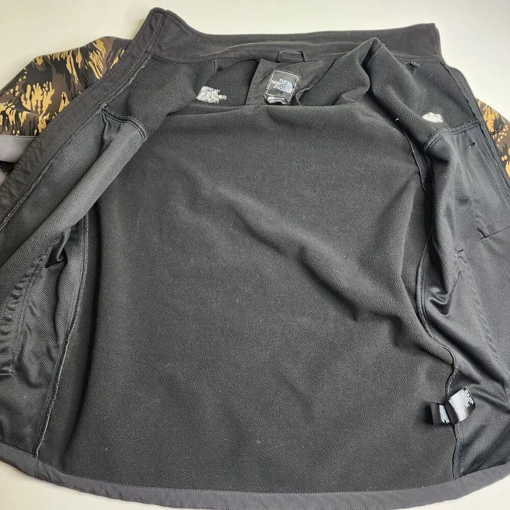 The North Face Camo Gray Brown Softshell Windwall Jacket‎ Men's Size XL